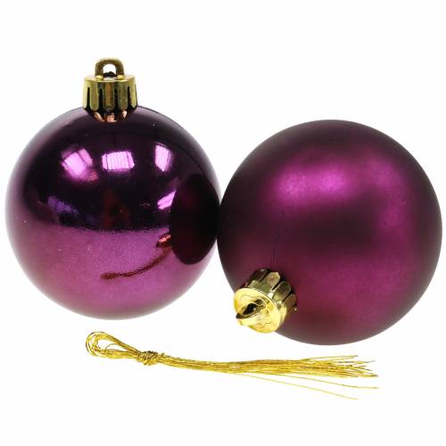 Floristik24 Juletrædekorationer Julekugle lilla Ø6cm 12stk
