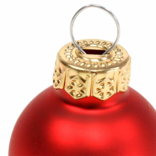 Artikel Mini julekugler rød assorteret Ø2,5cm 24 stk