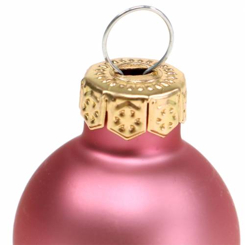 Artikel Mini julekugler gammelrosa assorteret Ø2,5cm 24 stk