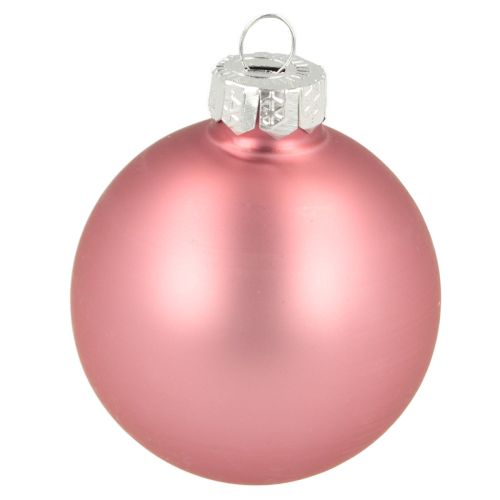 Artikel Julekugler glastrædekoration pink grå Ø50mm 24 stk