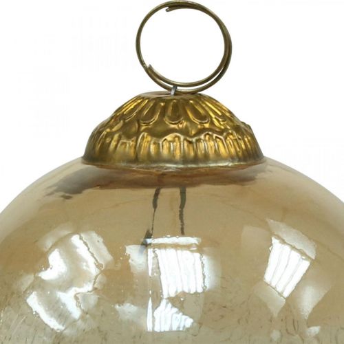 Floristik24 Julekugler glas Juletræskugler klare, brune Ø10cm 3stk