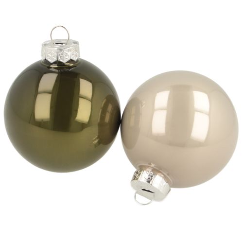 Floristik24 Julekugler glaskugle grøn creme Ø60mm 24 stk