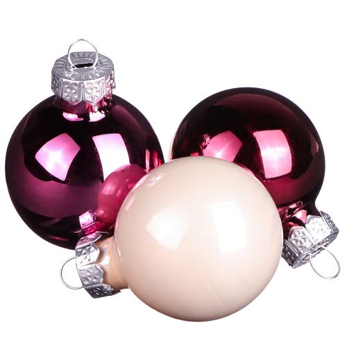 Artikel Julekugler glas mini bær beige pink Ø3cm 22 stk