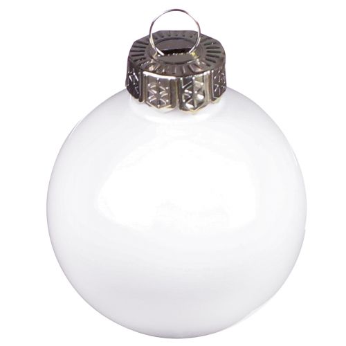 Artikel Julekugler glas hvid mat emalje Ø4cm 24 stk