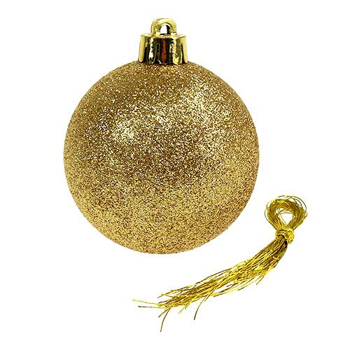 Floristik24 Julekugler guld, rød mix plast Ø6cm 30p