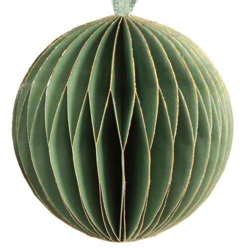 Artikel Julekugler papir honeycomb kugler grøn guld Ø7cm 4 stk