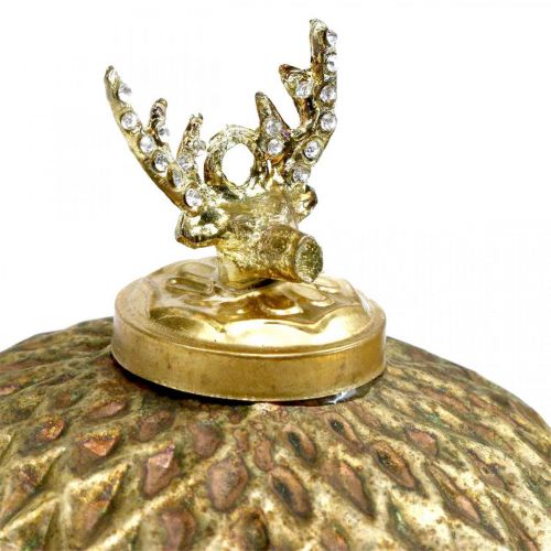Floristik24 Julekugler rensdyr vintage træpynt guld Ø12cm 2stk