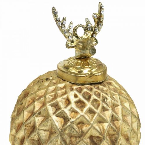 Floristik24 Julekugler rensdyr Juletræspynt guld vintage Ø7cm 4stk