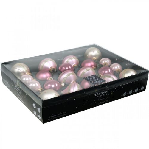 Floristik24 Julekugler glas pink gul assorteret Ø4,5-7cm 20 stk