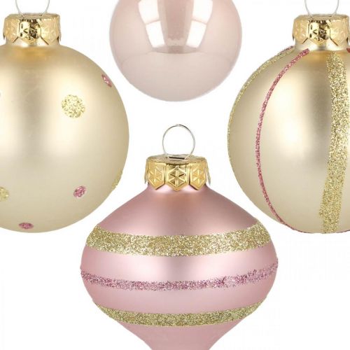 Floristik24 Julekugler glas pink gul assorteret Ø4,5-7cm 20 stk