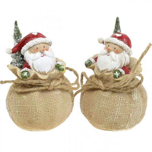 Artikel Dekorativ julemandsfigur i sæk Julepynt Ø8cm/H13cm 2 stk.