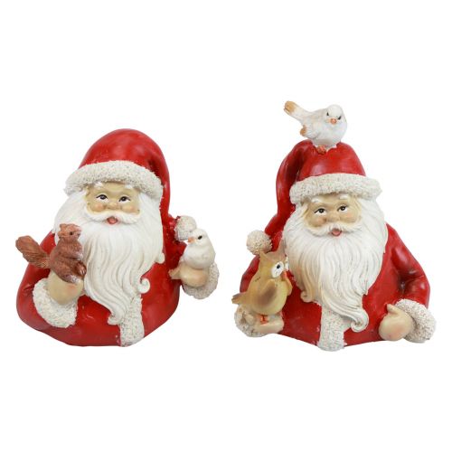 Artikel Julefigurer julemand med dyr 10x7x9cm 2stk