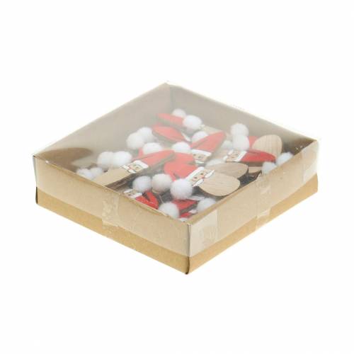 Floristik24 Scatter dekoration julemandshoved træ 4,5cm 36p
