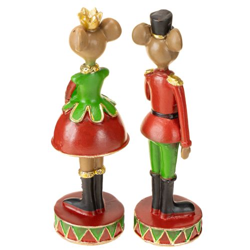 Artikel Julemusdekorationsfigurer 14,5 cm rød-grøn 2 stk.
