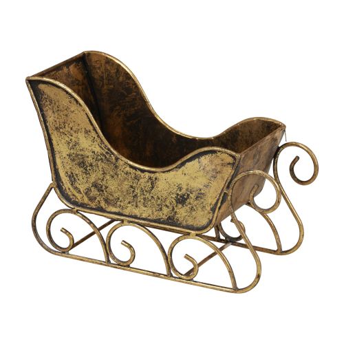 Floristik24 Juleslæde metal dekorativ kane guld 30×12×20cm