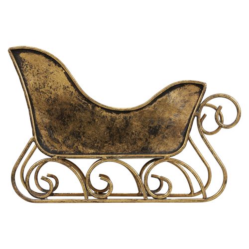 Floristik24 Juleslæde metal dekorativ kane guld 30×12×20cm