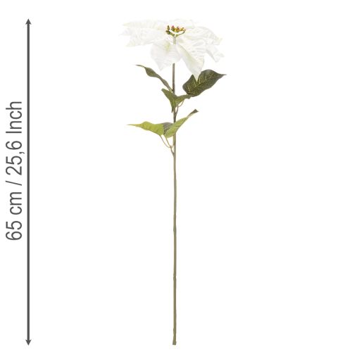 Kunstig hvid julestjerne, stor blomstrende grendekoration, 65 cm, 2 stk. | Floristik24.dk