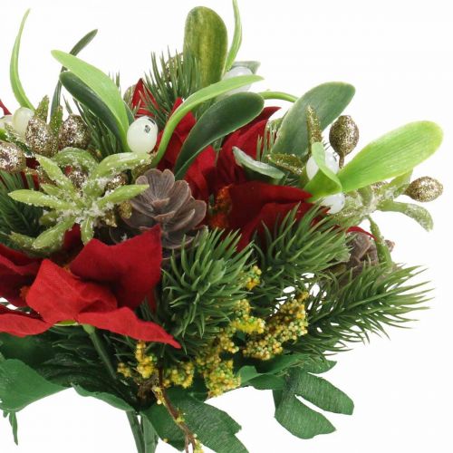 Floristik24 Kunstig vinterbuket med kogler, adventsdekoration L30cm bundt á 4 stk