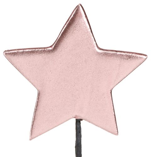 Julestjerner på pind pink Ø7cm – 2. valg – 24 stk