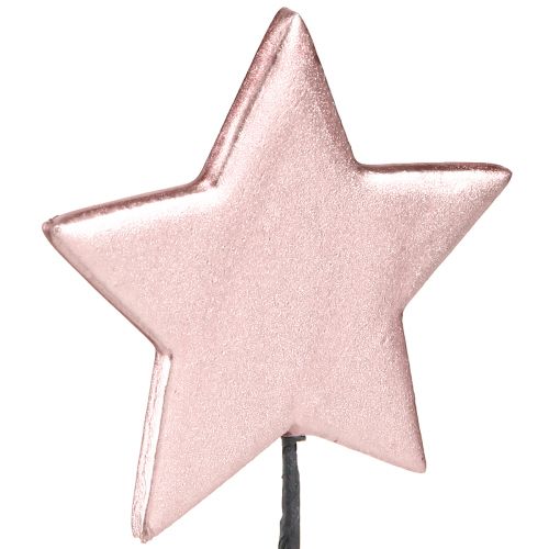 Artikel Julestjerner på pind pink Ø7cm – 2. valg – 24 stk