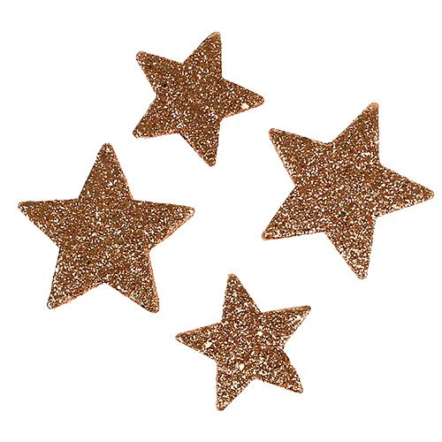 Floristik24 Julestjerner kobber glitter stjerner drys dekoration 40stk