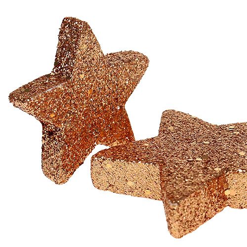 Floristik24 Julestjerner kobber glitter stjerner drys dekoration 40stk