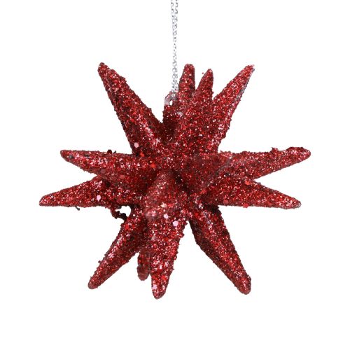 Floristik24 Julestjerner julepynt rød glitter Ø7cm 6 stk