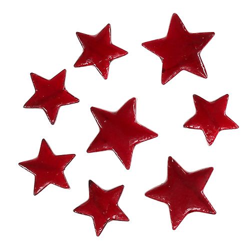 Artikel Julestjerne mix 4-5cm rød skinnende 72 stk
