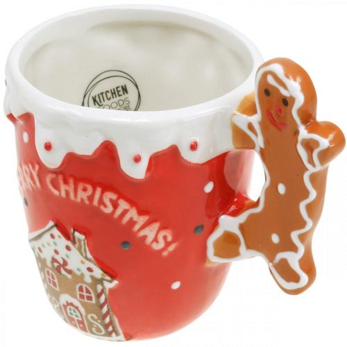 Artikel Julekop Merry Christmas rød keramik H10,5cm