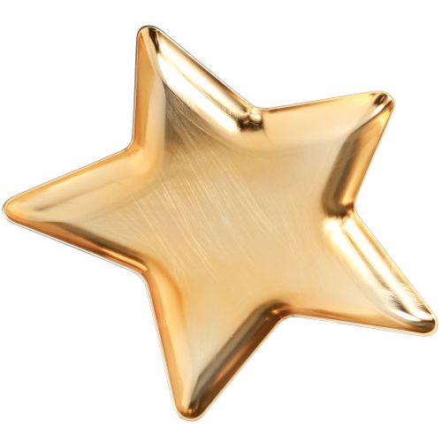 Juletallerken stjernedekorationstallerken guld plastik Ø31cm