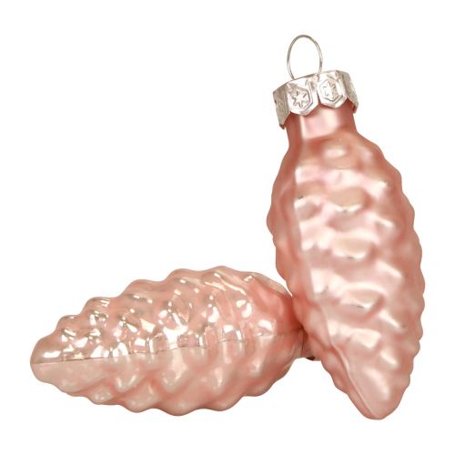 Floristik24 Julekegle glas Pink glaskegle Jul 6,5cm 10p