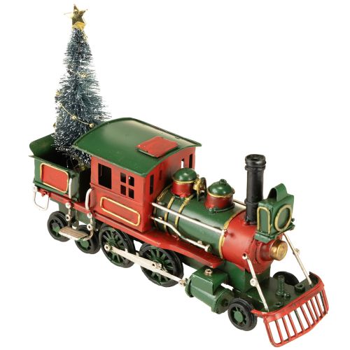 Floristik24 Juletog med granlokomotiv julegrøn 20 cm