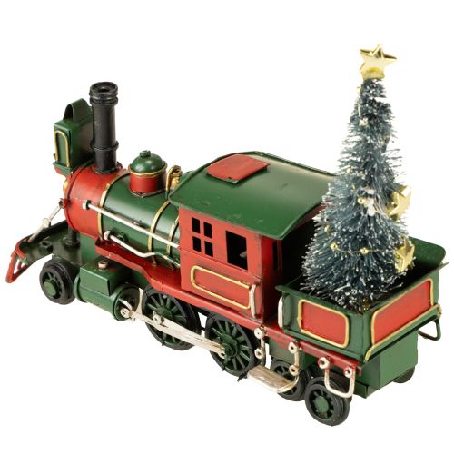 Artikel Juletog med granlokomotiv julegrøn 20 cm