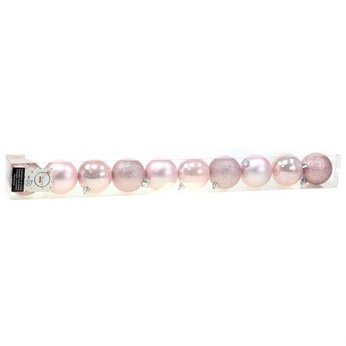 Floristik24 Julekugle plast pink mix Ø6cm 10st