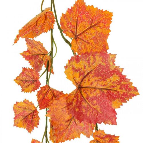 Vinblade guirlande blade guirlande rød orange efterår L210cm