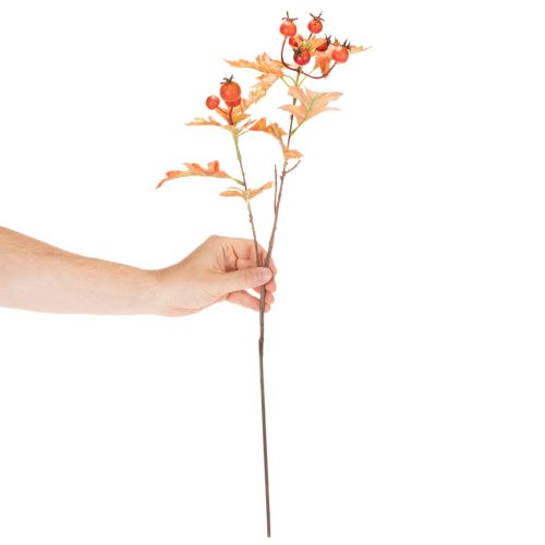 Kunstig hagtorngren med blade og bær, 62 cm | Floristik24.dk