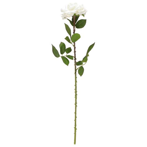 Artikel Hvid Rose Falsk Rose på Stængel Silke Blomst Falsk Rose L72cm Ø13cm
