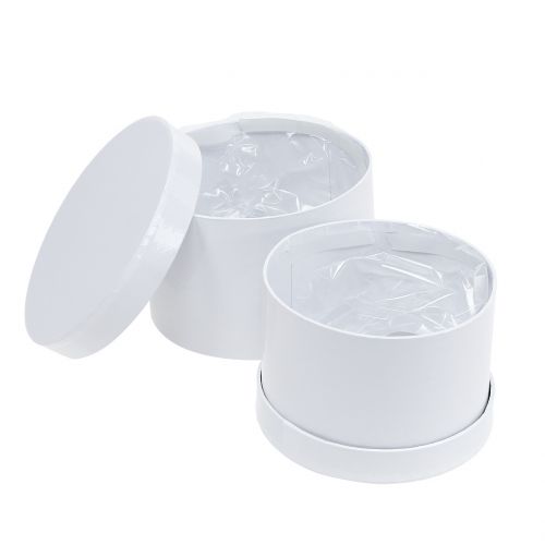 Blomsterkasse Blomsterkasse hvid rund Ø14cm - Ø16cm 2stk