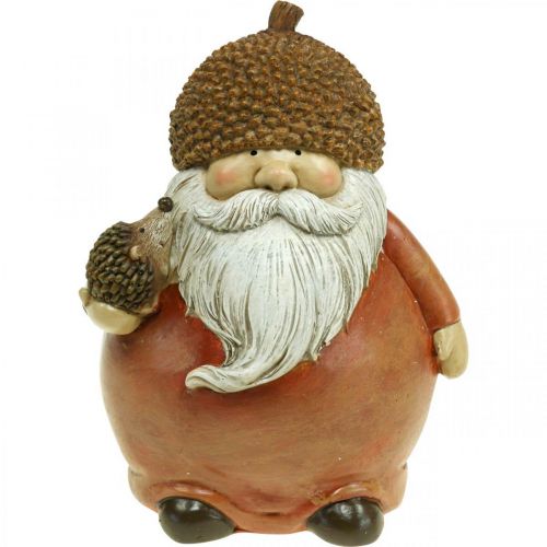 Floristik24 Imp figur med agern og pindsvin dekorativ figur efterårsbrun H19cm