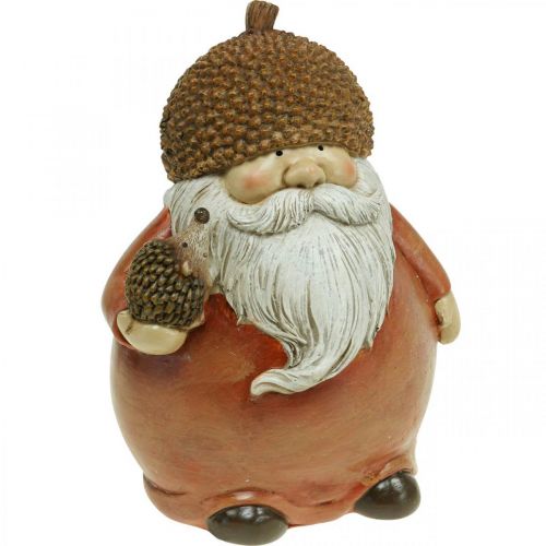 Floristik24 Imp figur med agern og pindsvin dekorativ figur efterårsbrun H19cm