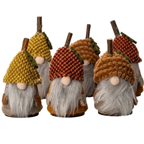 Gnome-figursæt med strikket hue og agern, 10 cm, 6 dele købe | Floristik24.dk