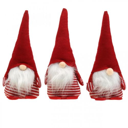 Floristik24 Gnome med skæg, adventsdekoration, dekorativ dværg H24cm B9cm 3stk