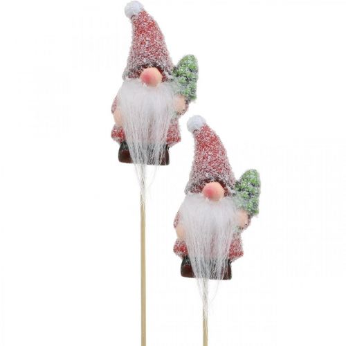 Dekorativ nisse julemand pyntestik jul 10cm 4stk
