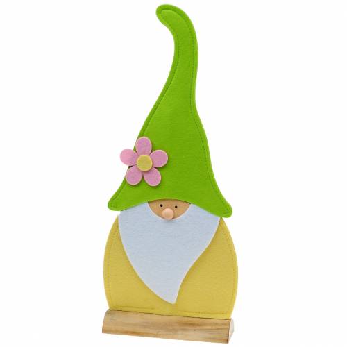 Gnome stående stående filt grøn, gul, hvid, lyserød 33cm × 7cm H81cm til butiksvindue