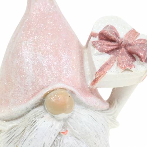Floristik24 Julepynt nisse pink/hvid 11,5cm 2stk