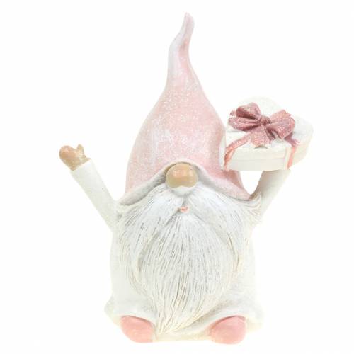 Floristik24 Julepynt nisse pink/hvid 11,5cm 2stk