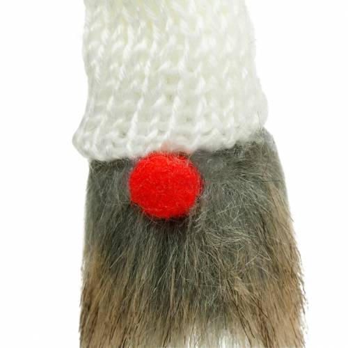 Artikel Nisse til at holde med strikhue rød, hvid, grå 11–13cm L34–35,5cm 12 stk.