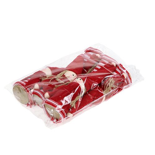 Floristik24 Kabouterpige 12cm rød, hvid 6stk