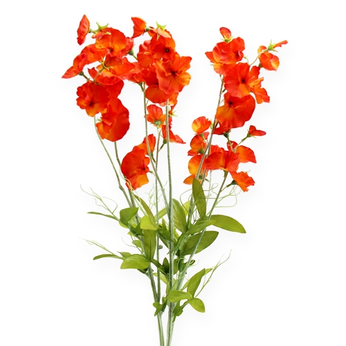 Floristik24 Vetch kunstig blomst orange, rød 75 cm 3stk