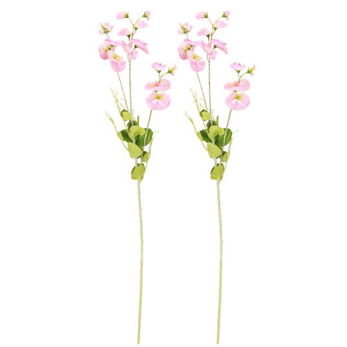 Artikel Søde ærter kunstige blomster pink på lang stilk 74cm 2stk